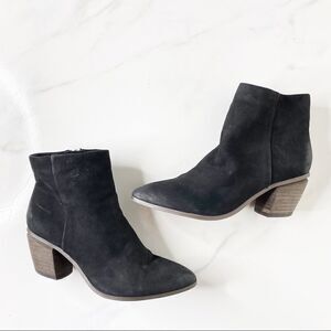 Vince Camuto Grasem Black Suede Block Heel Booties